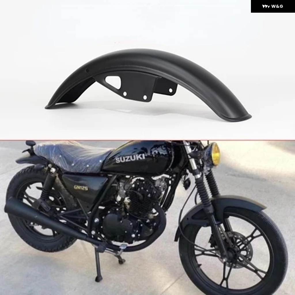 並行輸入品 バイク レトロ ブラック フロント リア フェンダー レトロ マッドガード カバー メタル プロテクター スズキ GN125 GN250 GN 12の画像