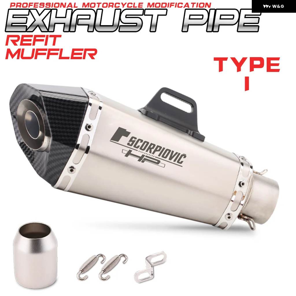 並行輸入品 51MMインレット オートバイ エキゾーストマフラー FZ1 R6 R15 R3 ZX6R ZX10 Z900 1000 CBR1000 GSXR1000 B10の画像