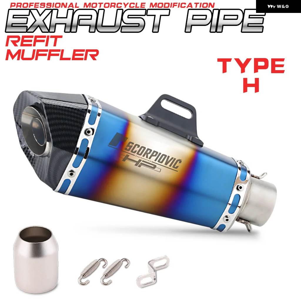 並行輸入品 51MMインレット オートバイ エキゾーストマフラー FZ1 R6 R15 R3 ZX6R ZX10 Z900 1000 CBR1000 GSXR1000 B10の画像