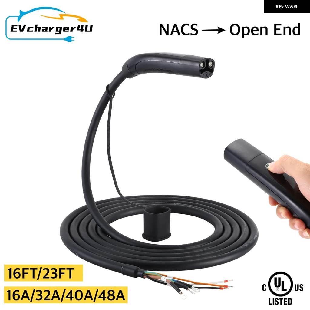 並行輸入品 テスラ ステーション 1相 16A 32A 40A 48A 240V EV充電 ケーブル NACS オス-オープンワイヤー充電ポートを開く ボタンの画像