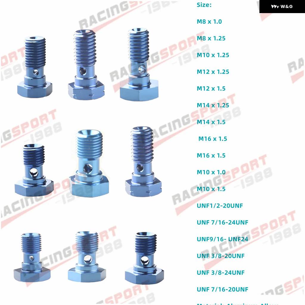 並行輸入品 アルミブレーキ アダプター - バンジョーボルト M8/M10/M12