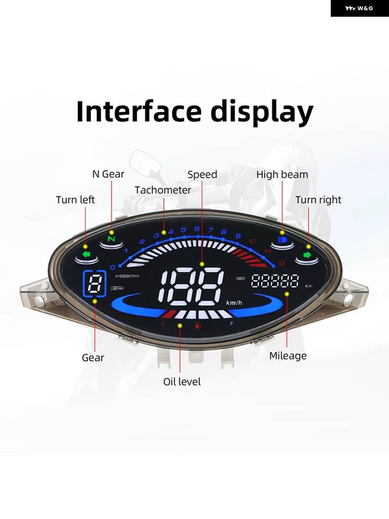 並行輸入品 12000RPMゲージ デジタル バイク スピード メーター LED RPM ダッシュボード ホンダ BIZ 100 C100 1998-2005 ジレラの画像