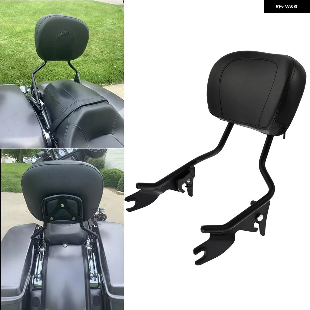 並行輸入品 オートバイ 着脱式 シーシーバー パッセンジャーリアバックレスト パッド ハーレー ツーリング ストリートグライド_1