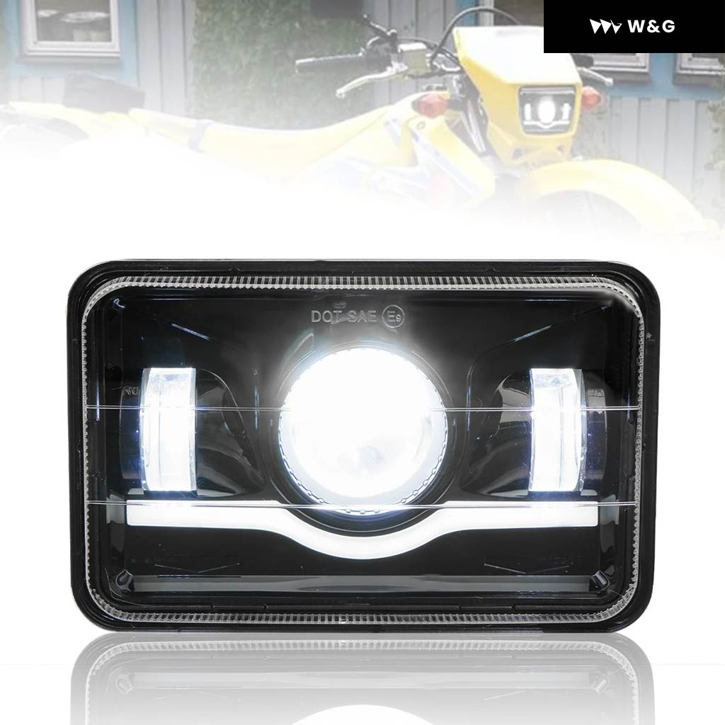 並行輸入品 12V 24V 4X6インチ LED H4 ヘッドライト LEDワークライト DRL ハイローシールビーム オフロード ヘッドランプ 車 ジープ オートバイ バイク トの画像