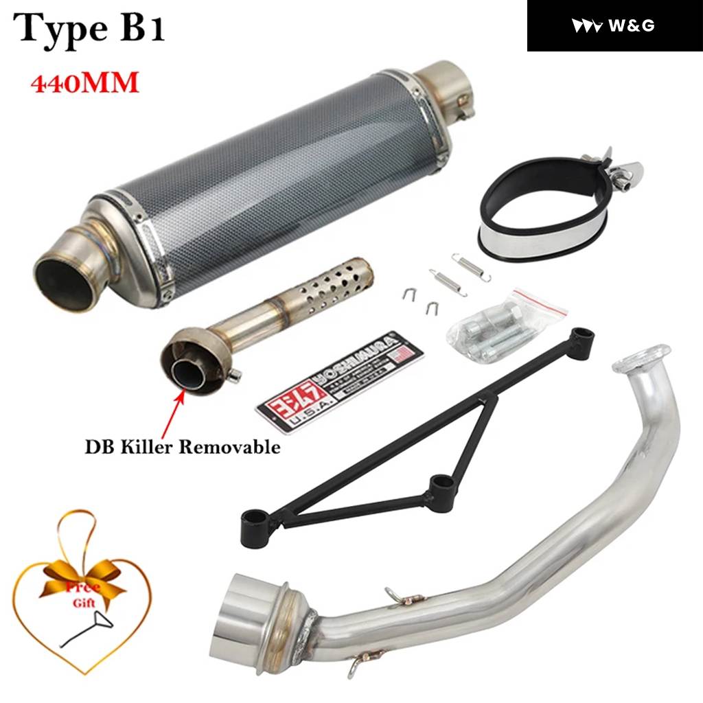 並行輸入品 フル システム ヤマハ GY6-125 GY6-150 GY6 125CC 150CC オートバイ バイク 排気 エスケープ マフラー フロントミドルリンク パイプ 付き DBキ_5