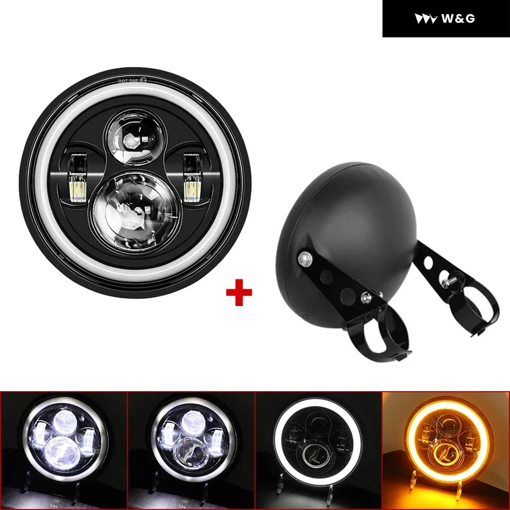 並行輸入品 7.5インチ オートバイ バイク ヘッドライト カフェレーサー 7.5インチ カフェレーサー ラウンド オートバイ バイク LED ヘッドランプ ヘッ_3