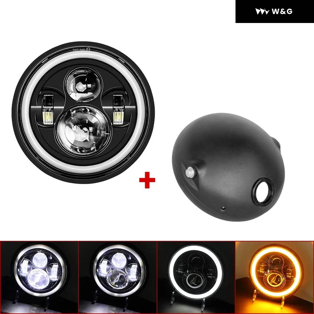並行輸入品 7.5インチ オートバイ バイク ヘッドライト カフェレーサー 7.5インチ カフェレーサー ラウンド オートバイ バイク LED ヘッドランプ ヘッ_4