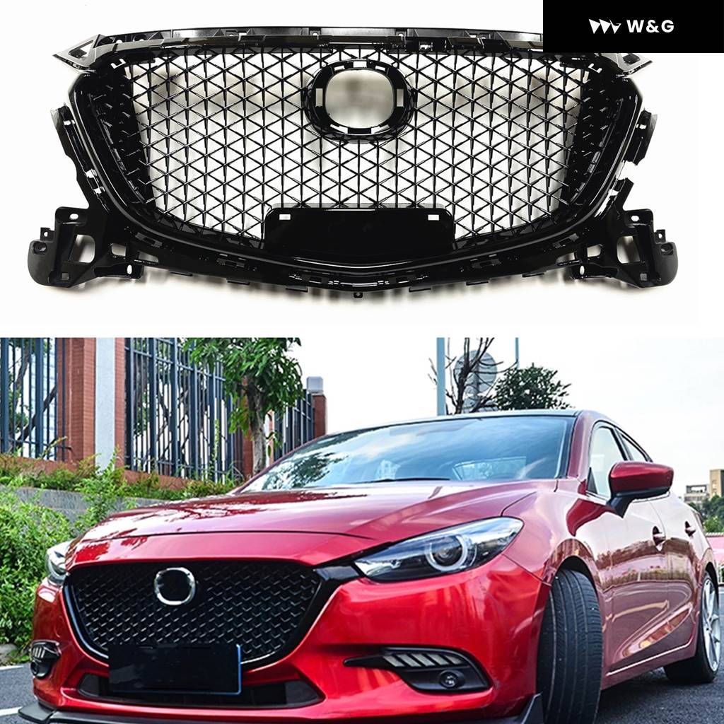 並行輸入品 フロント グリル レーシング マツダ 3 アクセラ 2017-2018