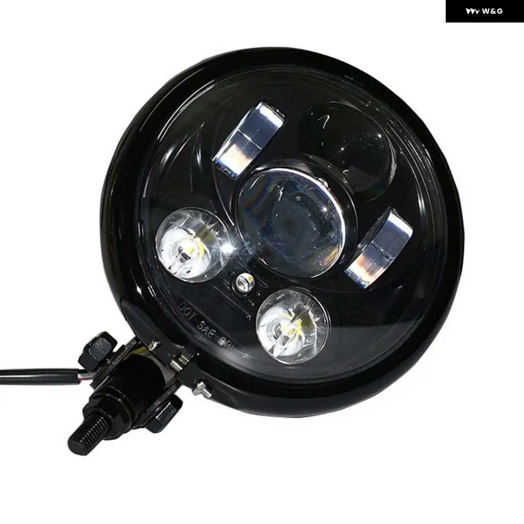 並行輸入品6.5インチ LED オートバイ バイク ヘッドライト ボトム マウント ハイ/ロービーム モーター LED ヘッドランプ ドライビングライト プロジェク