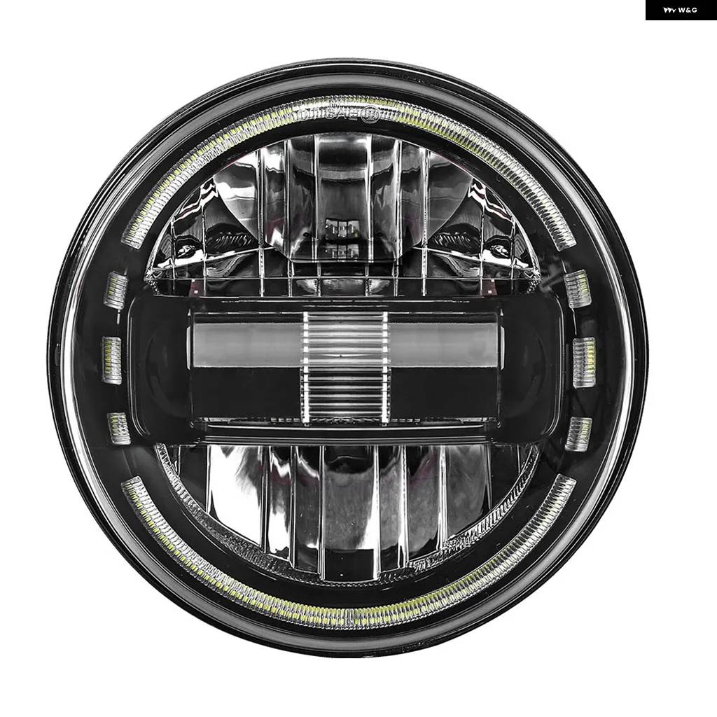 並行輸入品クローム/ブラック 7インチ LED ヘッドライト ラウンド + 2X 4-1/2インチ フォグランプ パッシングランプ ブラケット オートバイ ライト アセの画像