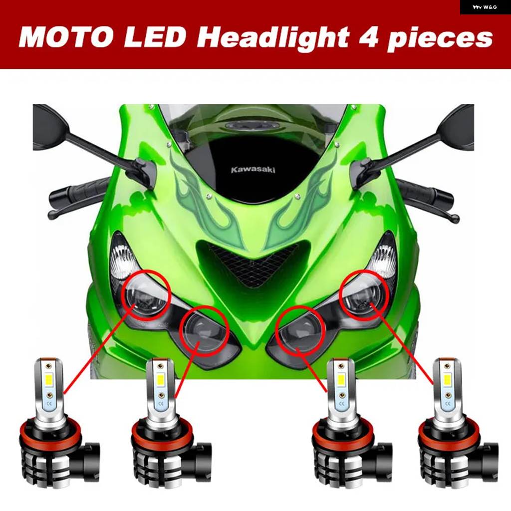 並行輸入品2個/4個 バイク H11 H8 LED ヘッドライト バルブ 9600LM