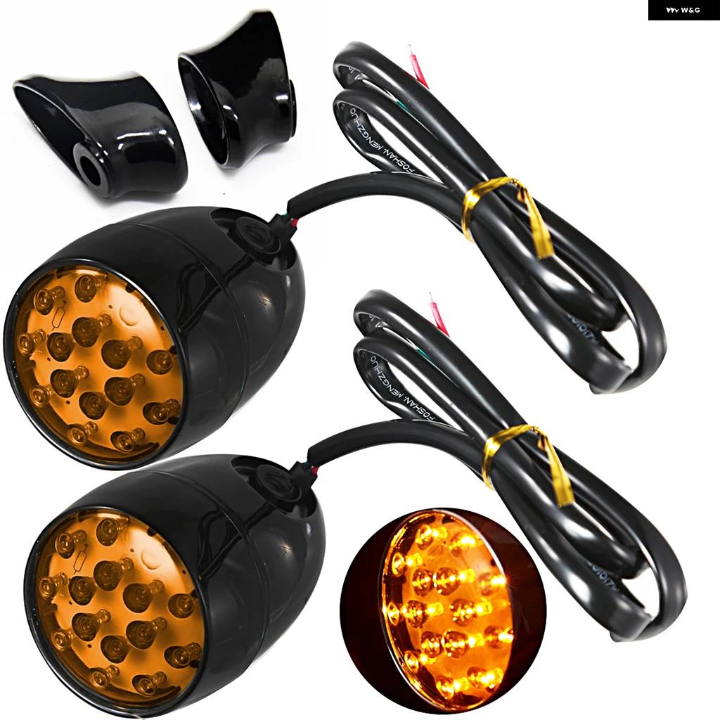 並行輸入品リアウィンカー インジケーター LEDライト ハーレー ダイナ ソフテイル ファットボーイ FXDB スポーツスター 883 アイアン XL1200の画像