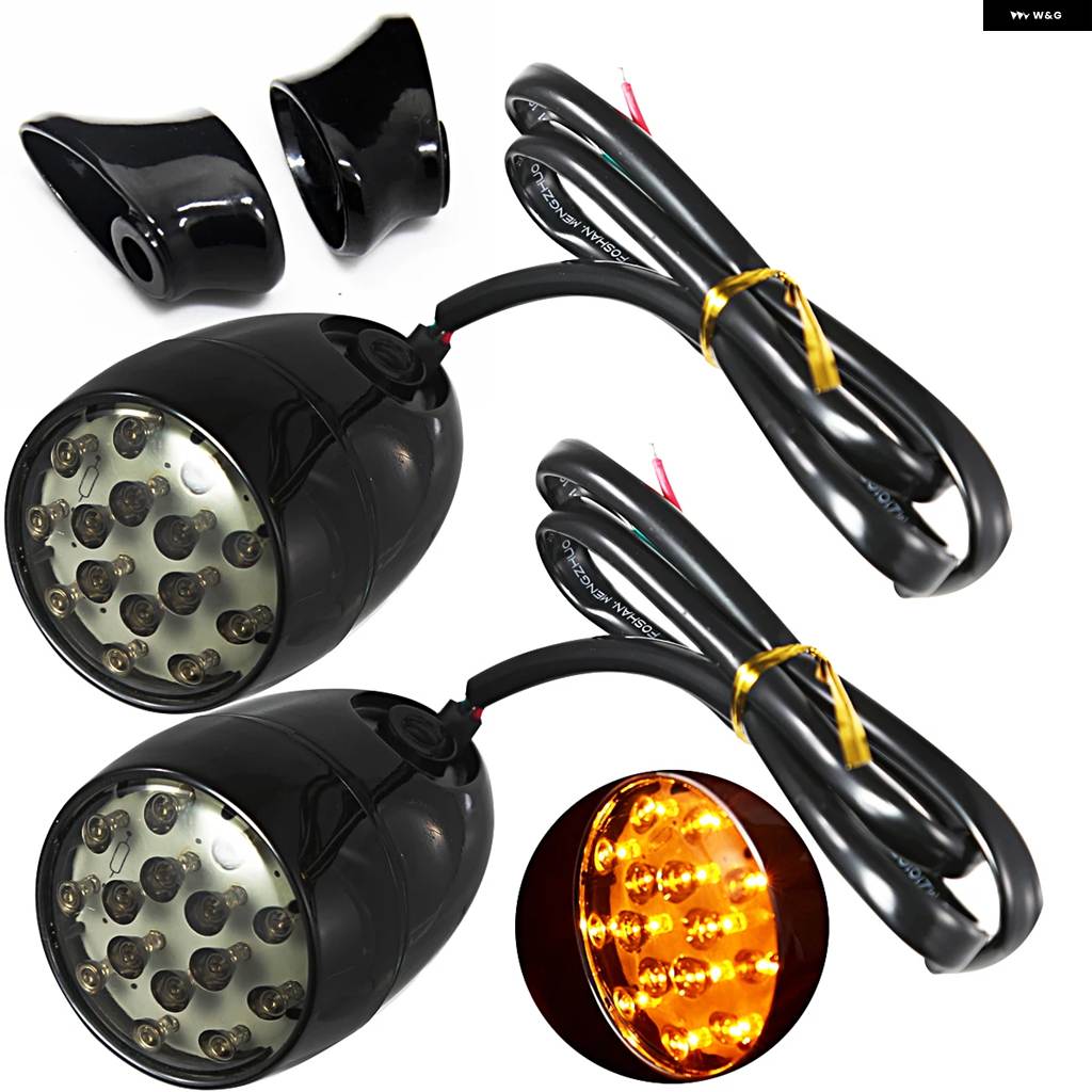 並行輸入品リアウィンカー インジケーター LEDライト ハーレー ダイナ ソフテイル ファットボーイ FXDB スポーツスター 883 アイアン XL1200の画像