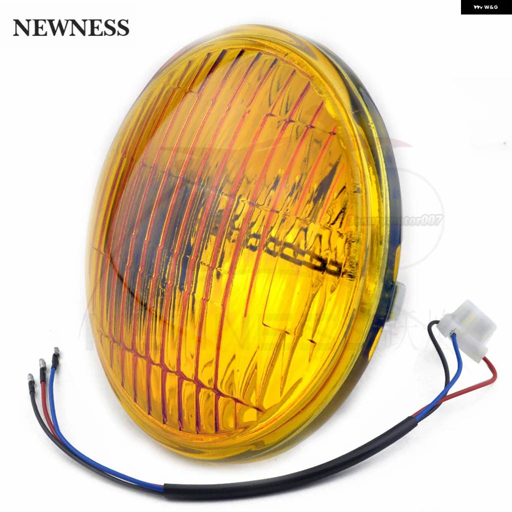 並行輸入品4.75インチ シールドビーム バイク ヘッドライト クリア/ アンバー ヴィンテージ カフェレーサー チョッパー_2