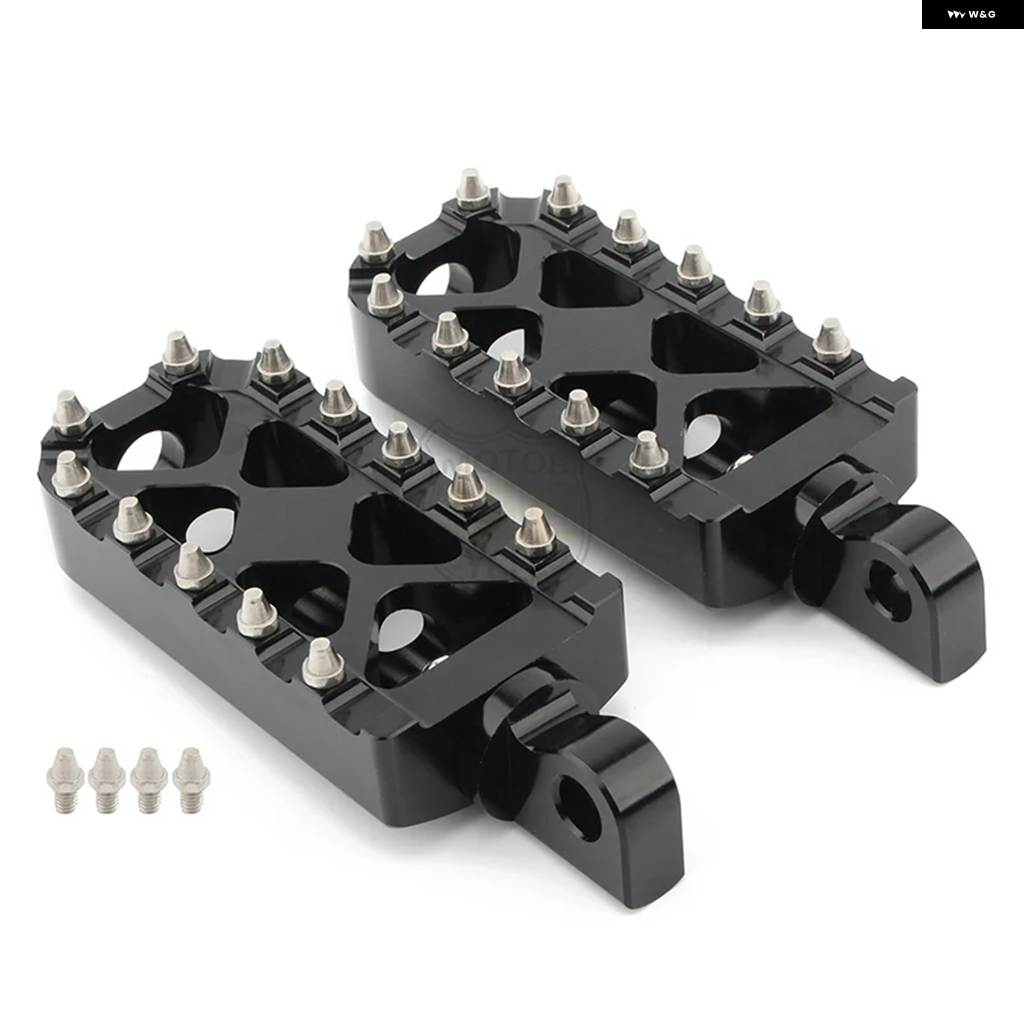 並行輸入品ワイドMXオフロード フットペグ 360度回転 チョッパー スタイル CNC フットレスト レッド ハーレー ダイナ ファットボーイ スポーツスター アの画像