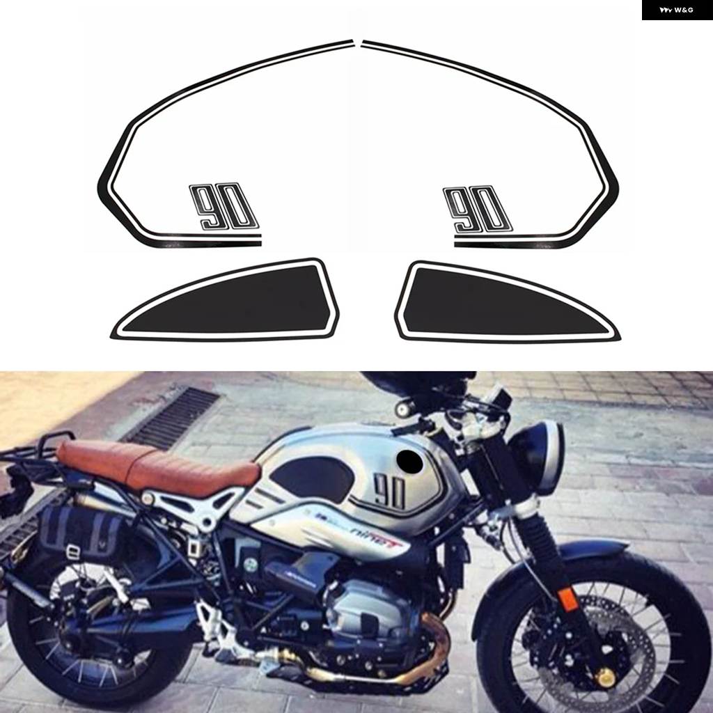 並行輸入品PVC バイク タンク ステッカー デカール カバー BMW RNINET PURE RACER SCRAMBLER 装飾 トリム_1
