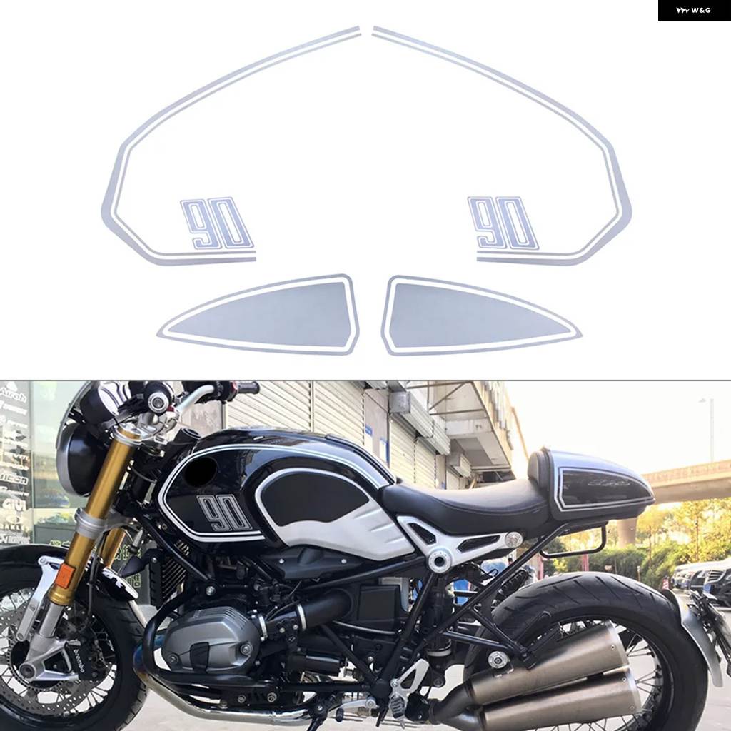 並行輸入品PVC バイク タンク ステッカー デカール カバー BMW RNINET PURE RACER SCRAMBLER 装飾 トリム_3