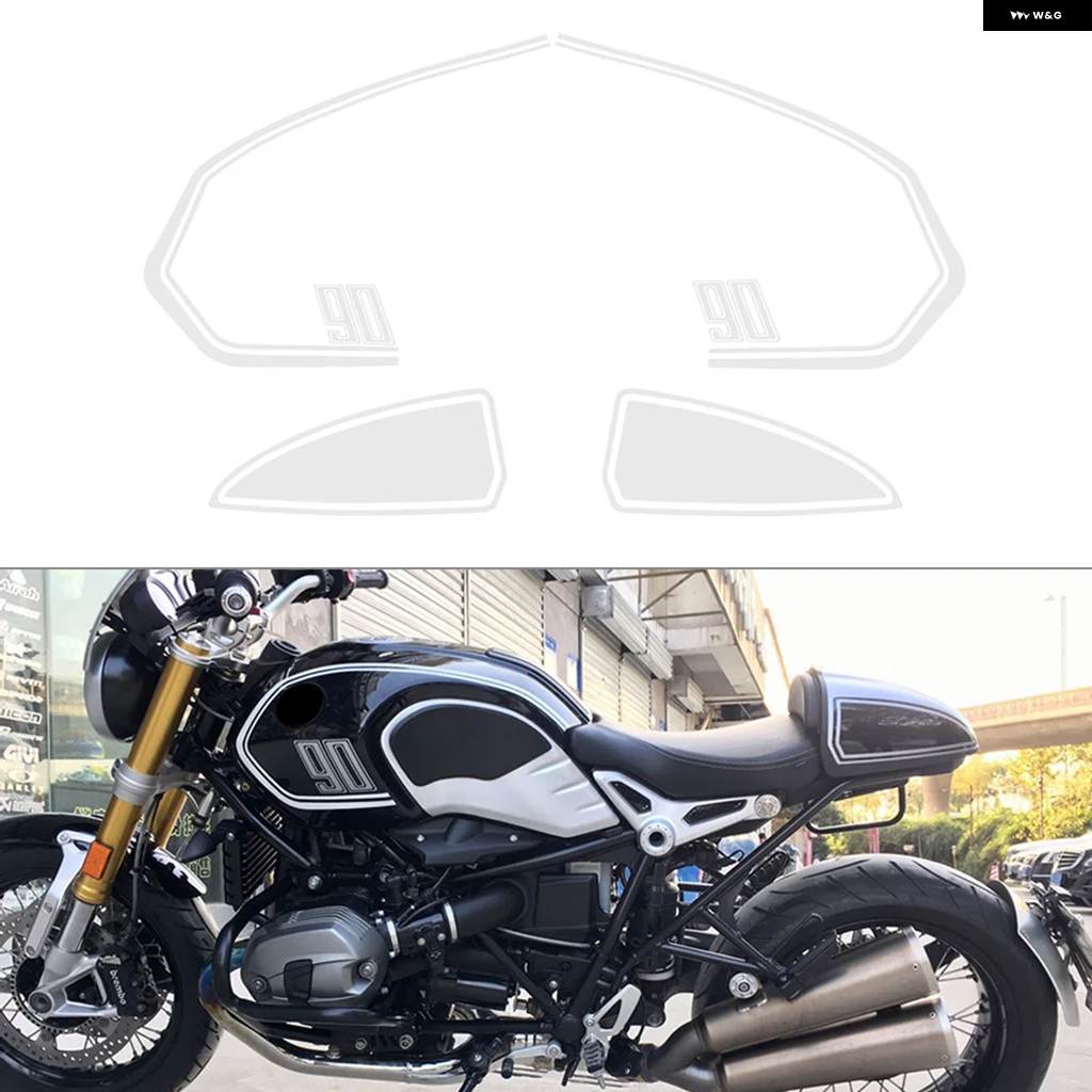 並行輸入品PVC バイク タンク ステッカー デカール カバー BMW RNINET PURE RACER SCRAMBLER 装飾 トリム_4