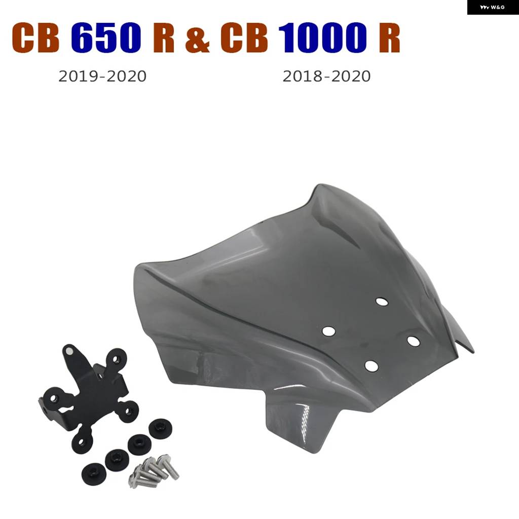 並行輸入品2019 2020 CB 650 1000 R アクセサリー ウインドスクリーン ウインドデフレクター ブラケット 付き ホンダ CB1000R 2018 - 2020 CB650Rの画像