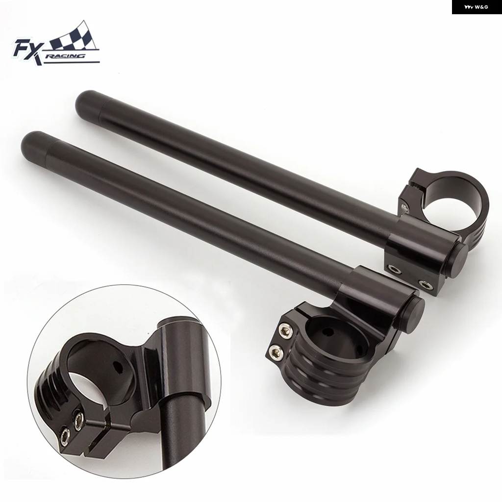 並行輸入品31 33 35 36 37 40 43 45 46 48 50 41 52 53 54MM CNC オートバイ ライザーライザークリップオンクリップオンクリップオン ハンドルバー フォの画像