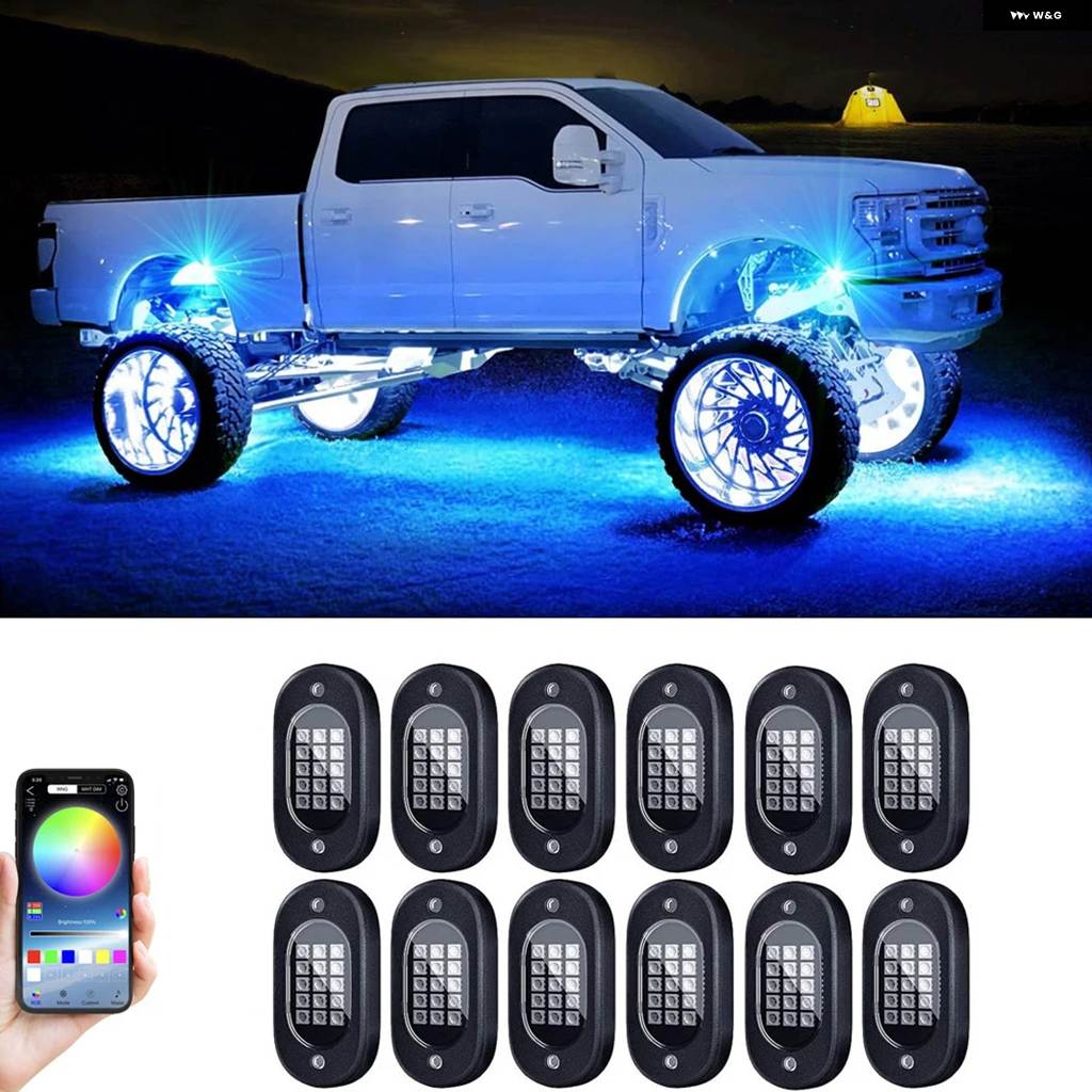 並行輸入品 アンダーグロー LED 車用ライト アンダーボディランプ 車用 RGB 地上ライト アプリ 制御 12V トレイルリグライト 車