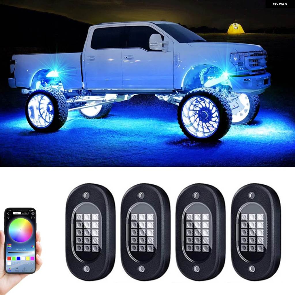 並行輸入品 アンダーグロー LED 車用ライト アンダーボディランプ 車用 RGB 地上ライト アプリ 制御 12V トレイルリグライト 車
