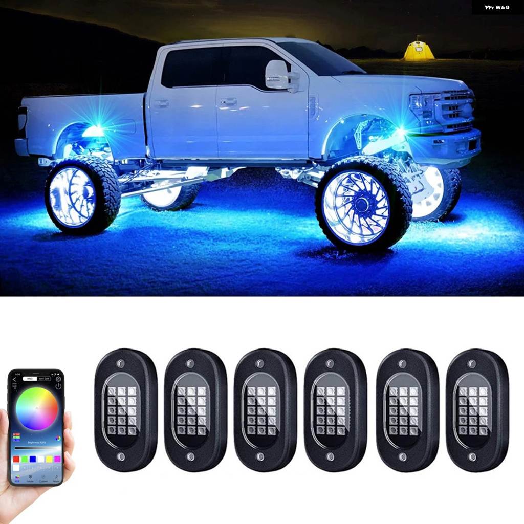 並行輸入品 アンダーグロー LED 車用ライト アンダーボディランプ 車用 RGB 地上ライト アプリ 制御 12V トレイルリグライト 車