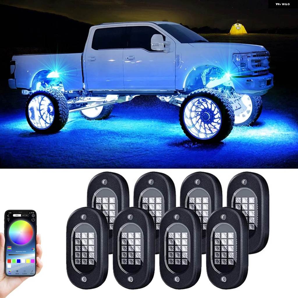 並行輸入品 アンダーグロー LED 車用ライト アンダーボディランプ 車用 RGB 地上ライト アプリ 制御 12V トレイルリグライト 車
