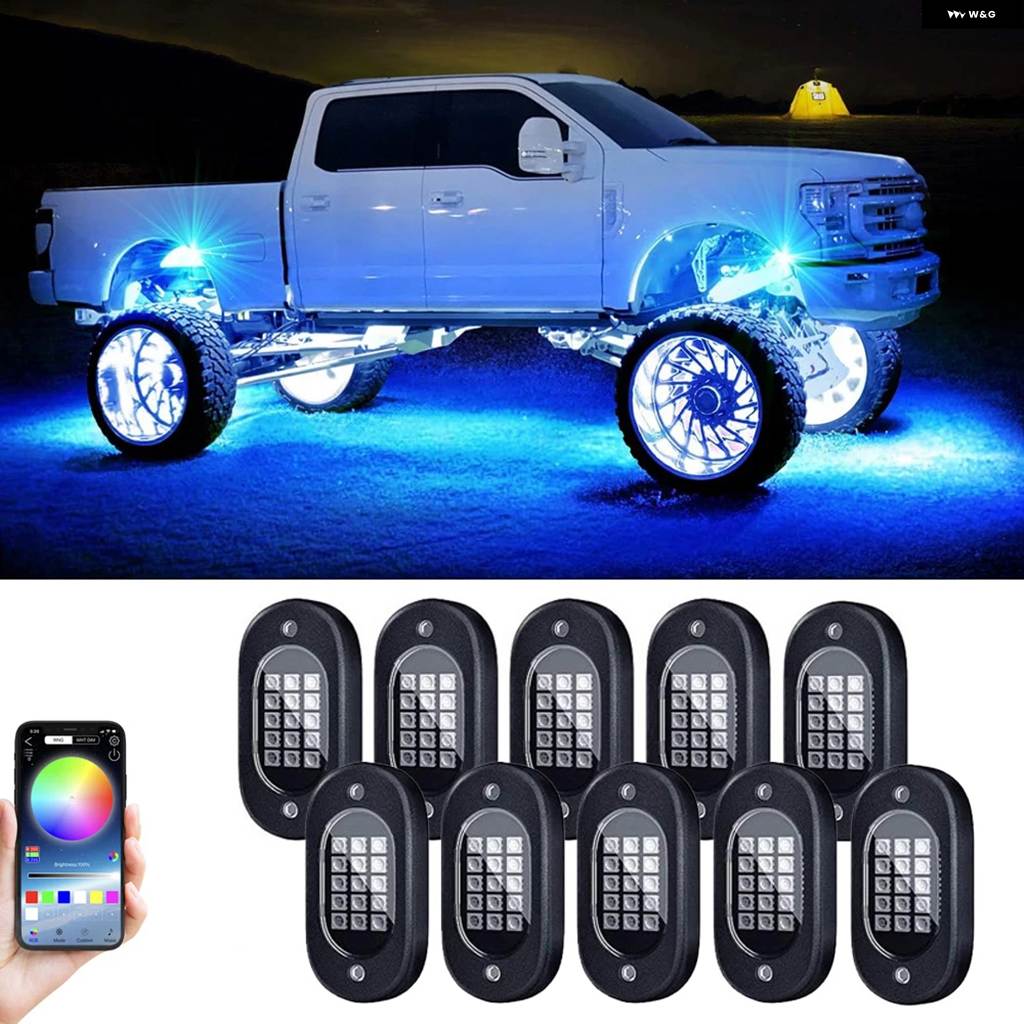 並行輸入品 アンダーグロー LED 車用ライト アンダーボディランプ 車用 RGB 地上ライト アプリ 制御 12V トレイルリグライト 車