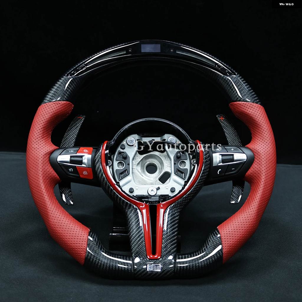 並行輸入品 LED ステアリングホイール カーボン BMW M1 M2 M3 M4 M5 M6 F30 F10 F15 F16 F32 F80 F82 3 4 5 6 X3 X5の画像