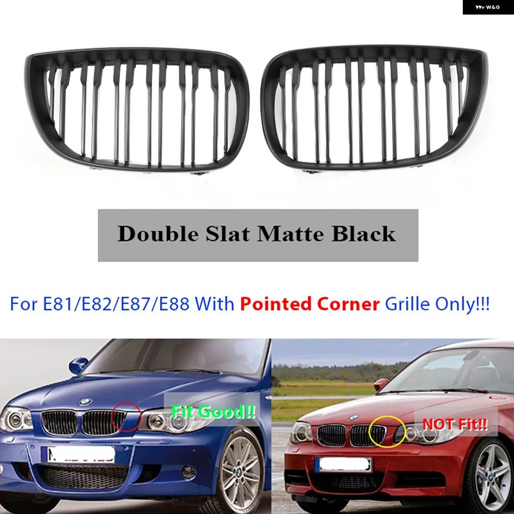 並行輸入品 フロント バンパー KINDEY M スタイル グリル BMW 1シリーズ E81 E82 E88 E87 2004-2011 ダブルスラットグロス グリの画像