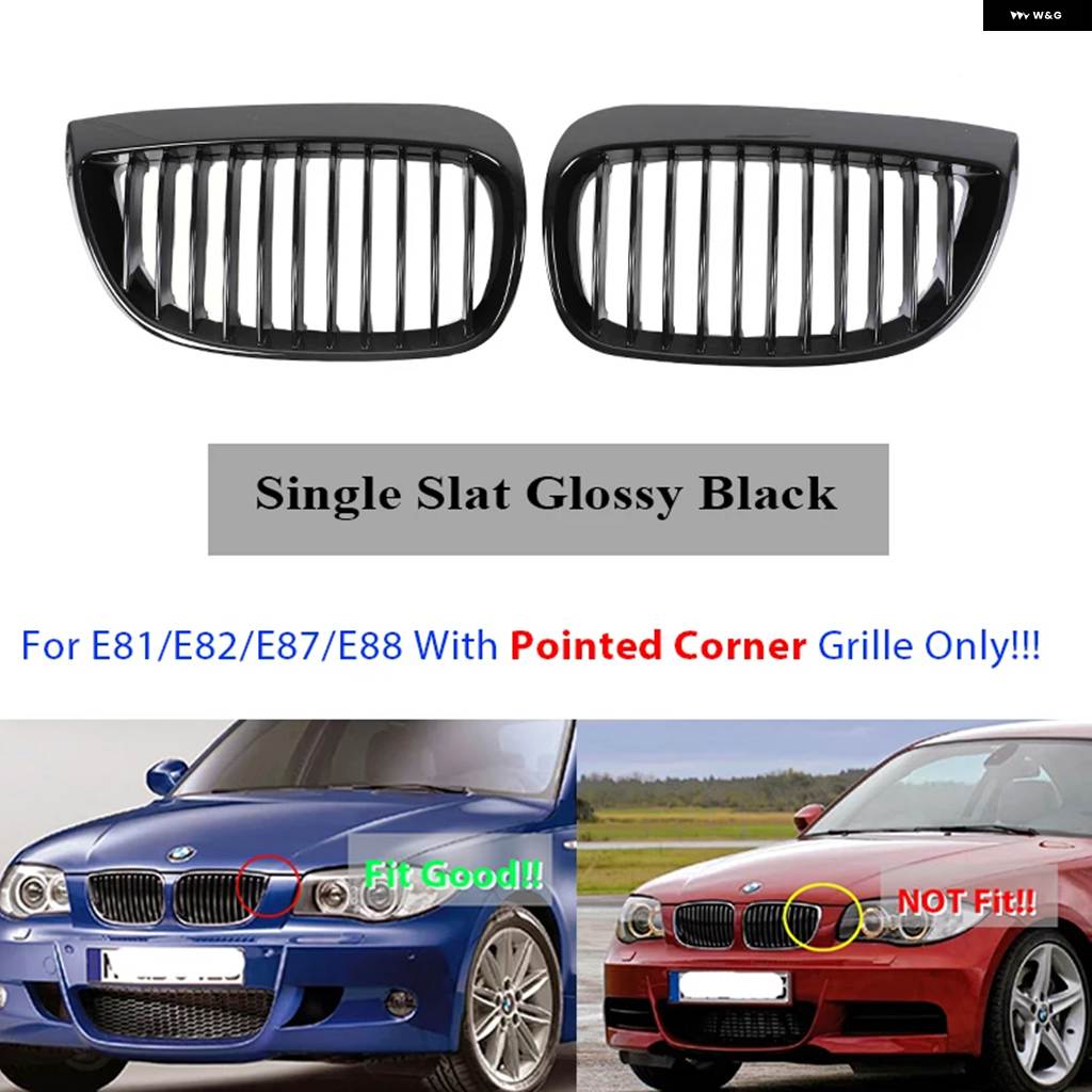 並行輸入品 フロント バンパー KINDEY M スタイル グリル BMW 1シリーズ E81 E82 E88 E87 2004-2011 ダブルスラットグロス グリの画像