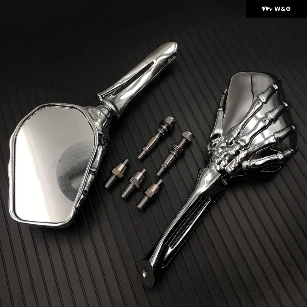 並行輸入品 ペア スカル スケルトン ハンド オートバイ バイク バックミラー サイドミラー ホンダ 汎用 ヤマハ ハーレー ク_2