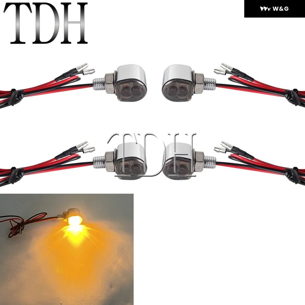 並行輸入品オートバイ バイク LED ウィンカーライト ミニ アンバー フラッシュライト インジケーター LED ウィンカーランプ カフェレーサー ハーレー ホの画像