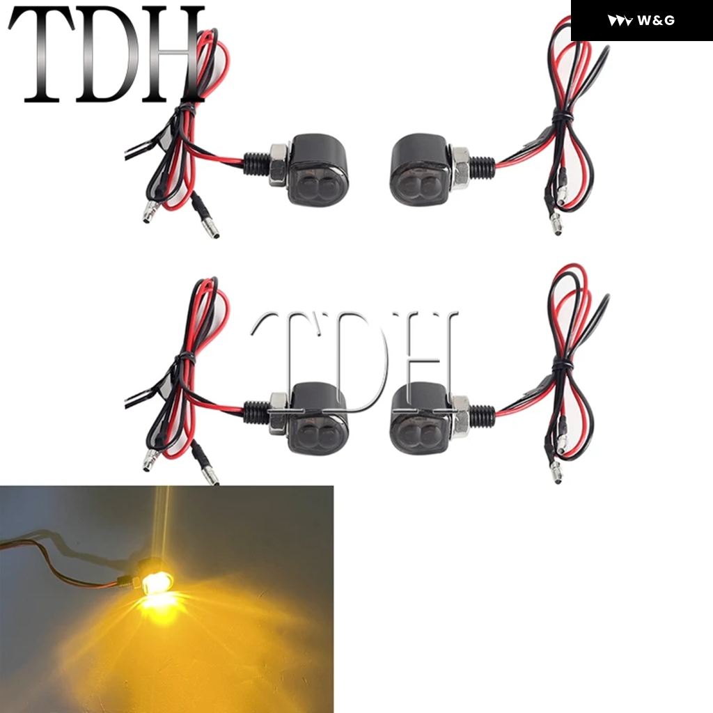 並行輸入品オートバイ バイク LED ウィンカーライト ミニ アンバー フラッシュライト インジケーター LED ウィンカーランプ カフェレーサー ハーレー ホの画像