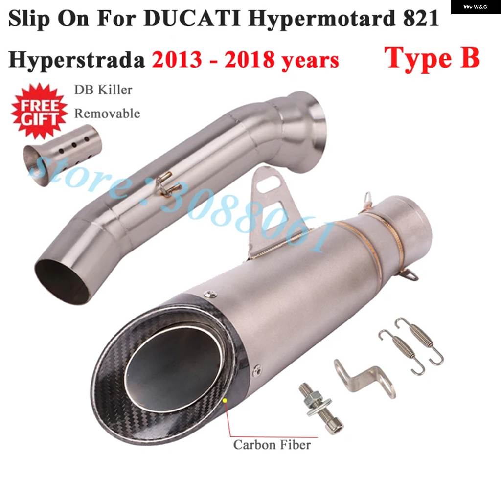 並行輸入品ドゥカティ ハイパーモタード821 2013 - 2018 ハイパーストラーダ821 バイク スリップオン GP エキゾーストエキゾースト ミドルリンク パイプ_2
