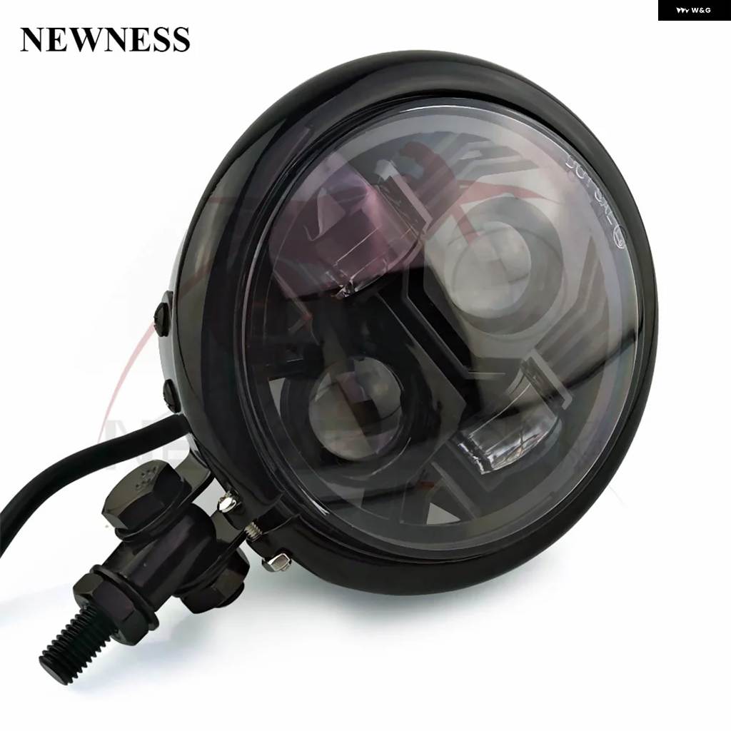 並行輸入品ハーレー クルーザー チョッパー カフェレーサー カスタム 4.5インチ丸型LED バイク ヘッドライト ヘッドランプ ボトム マウントの画像