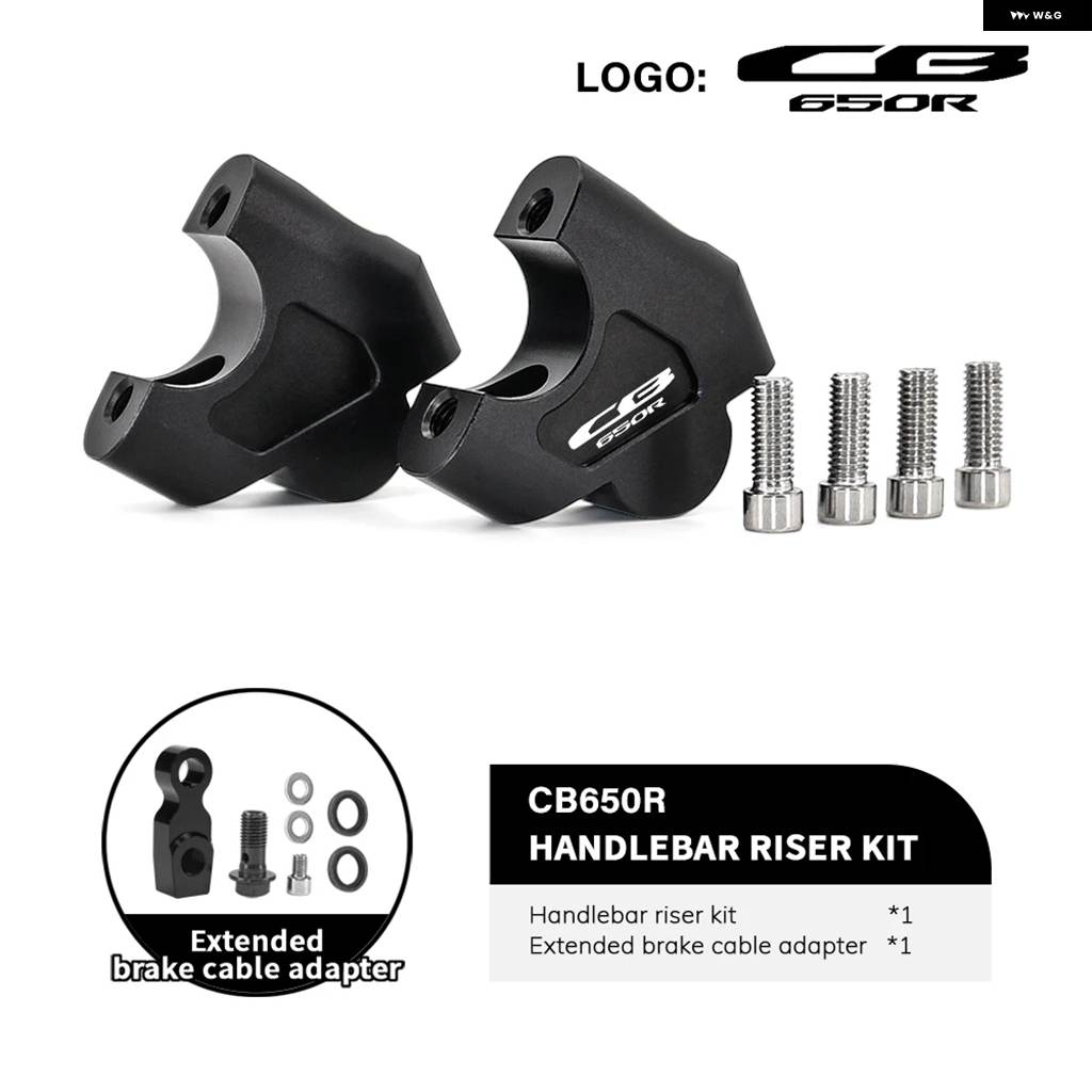 並行輸入品 オフセットライザー付き アダプター ホンダ CB650R 2019 2020 - オートバイ ハンドルバー ライザー クランプ ブレーキ ホースの画像