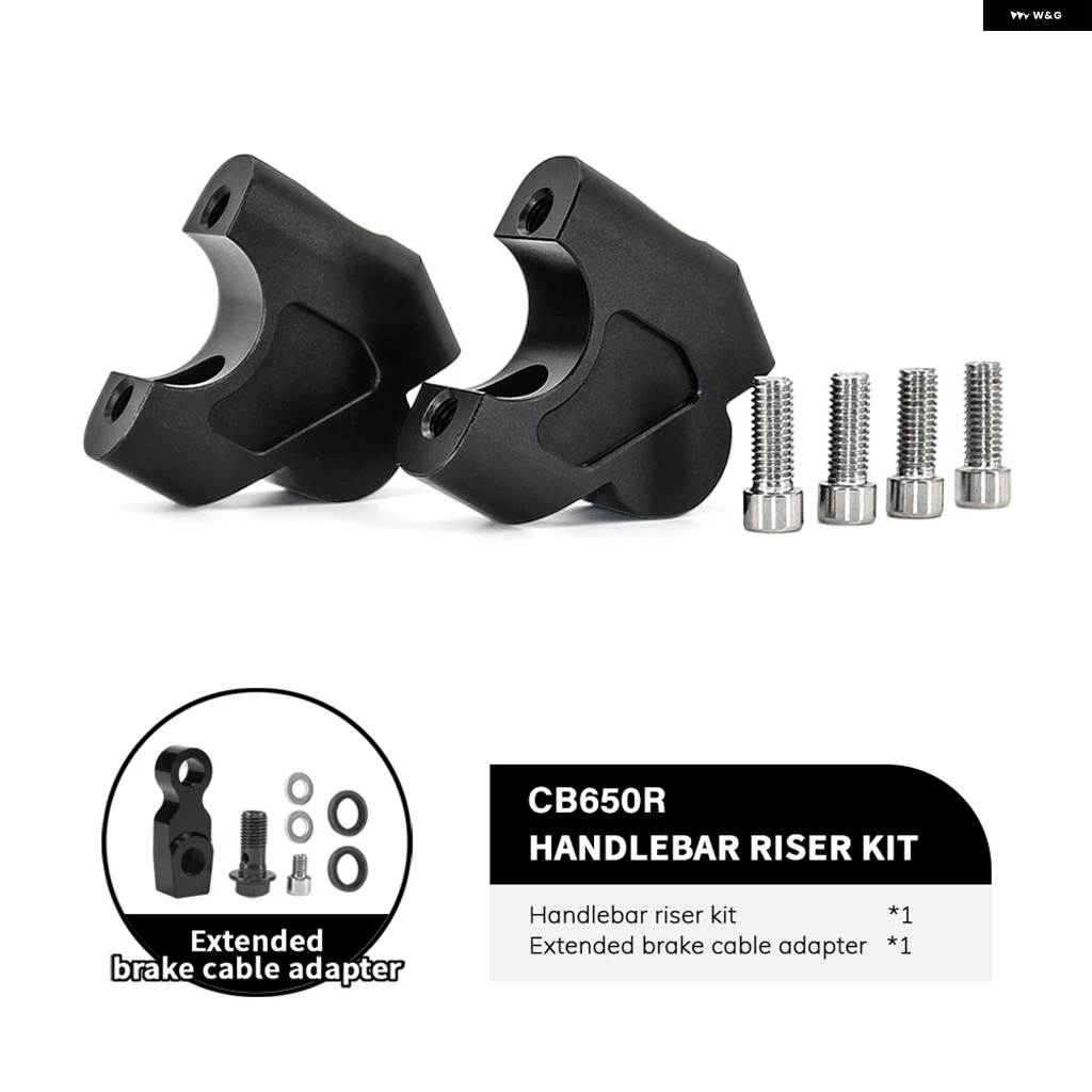 並行輸入品 オフセットライザー付き アダプター ホンダ CB650R 2019 2020 - オートバイ ハンドルバー ライザー クランプ ブレーキ ホースの画像