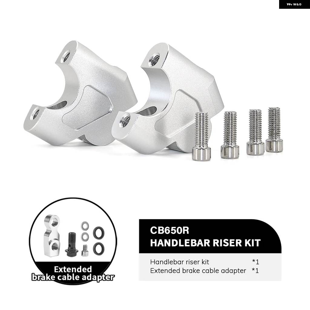 並行輸入品 オフセットライザー付き アダプター ホンダ CB650R 2019 2020 - オートバイ ハンドルバー ライザー クランプ ブレーキ ホースの画像