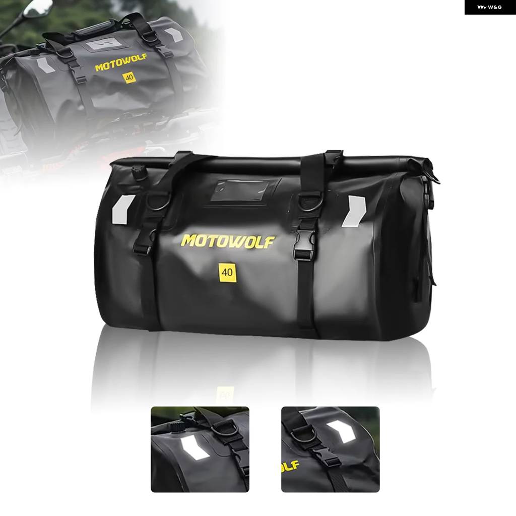 並行輸入品 ブラック/アーミーグリーン バイク サドルバッグ 大容量 バイク サイドバッグ 防水 収納 ツール サイドバッグ_1