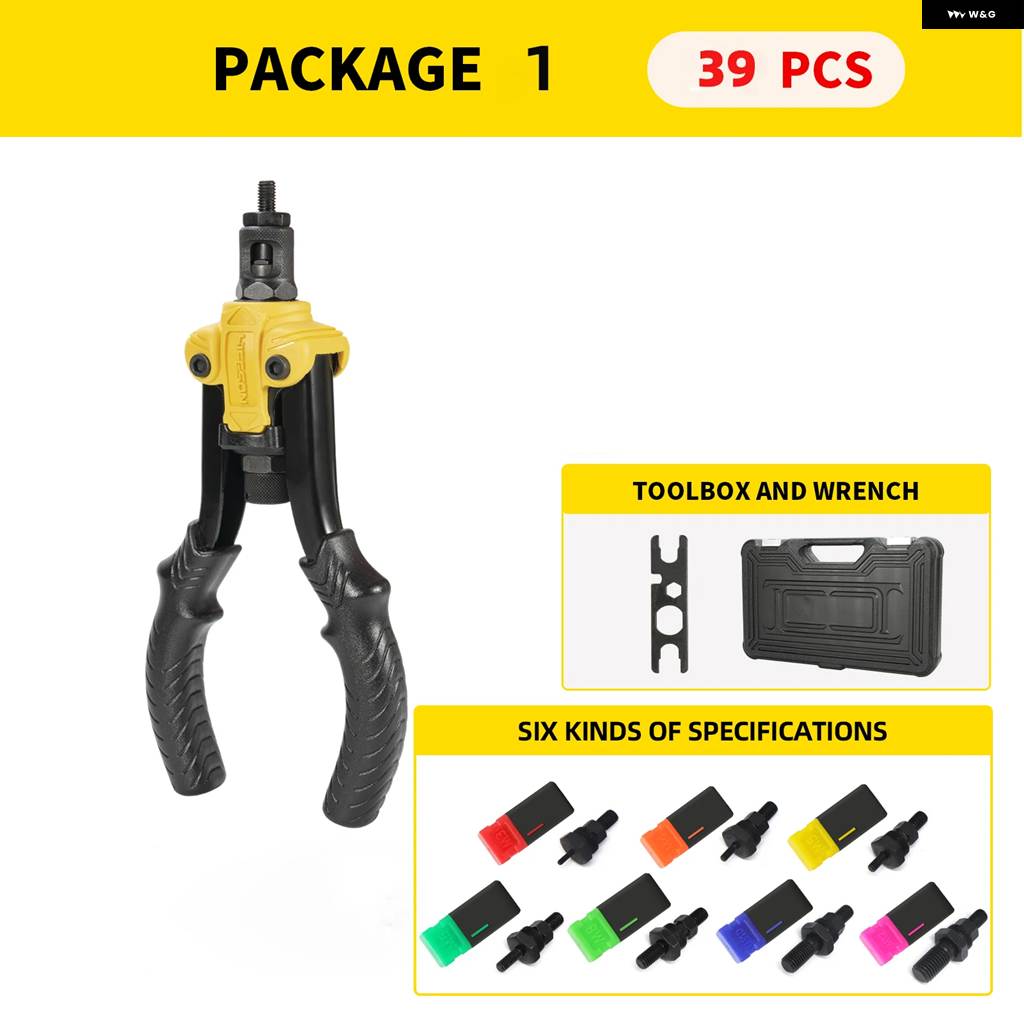 並行輸入品 手締めリベットナットガンスリーブナットリベッターリベットナットツール自動M3/M4/M5/M6/M8/M10ハンドリベッター手動リベットの画像