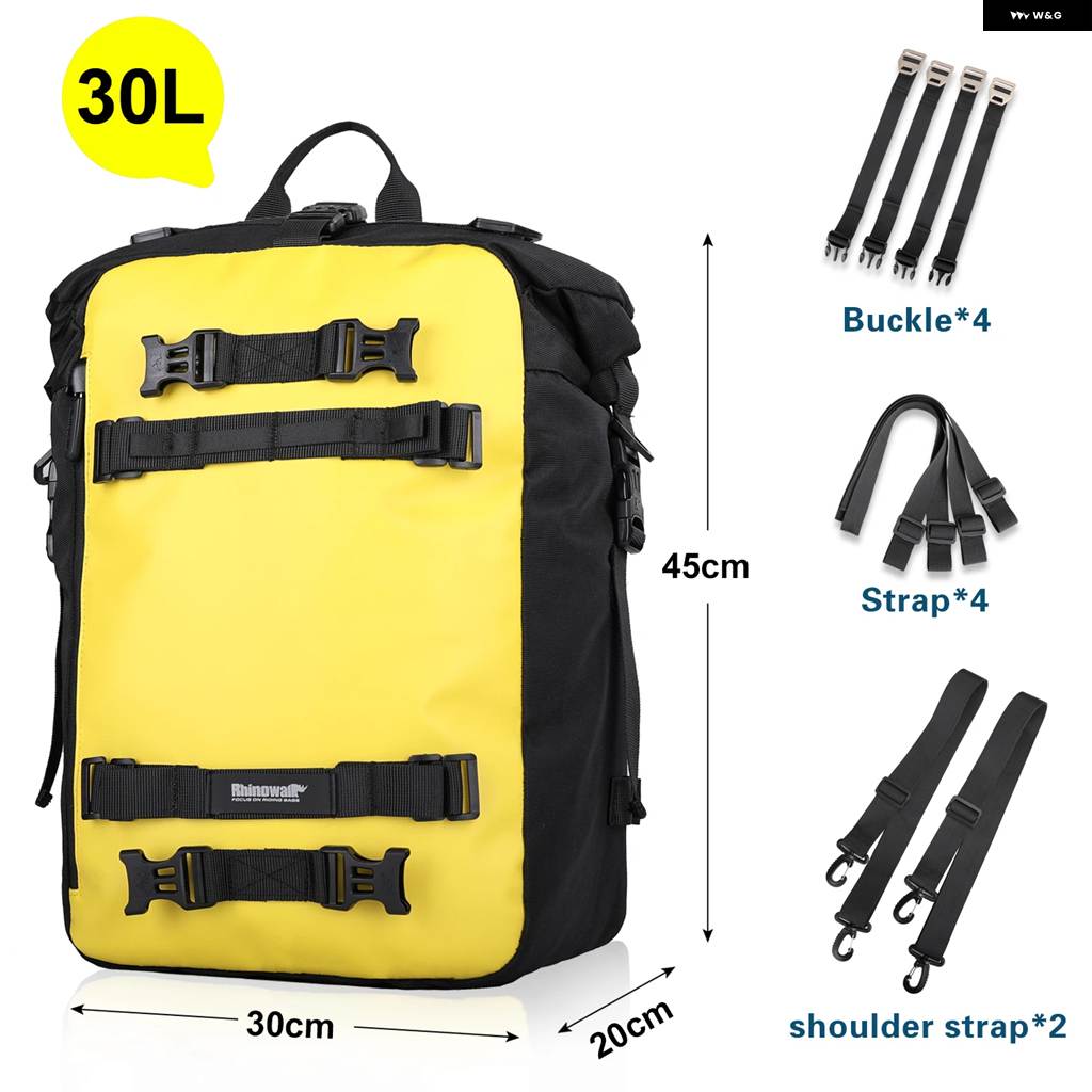 並行輸入品 バイク イエロー リアシートバッグ 10L/20L/30L 防水 ラゲッジパック テール 多機能 バンパー ベール 単品販売 カスタム パーツの画像