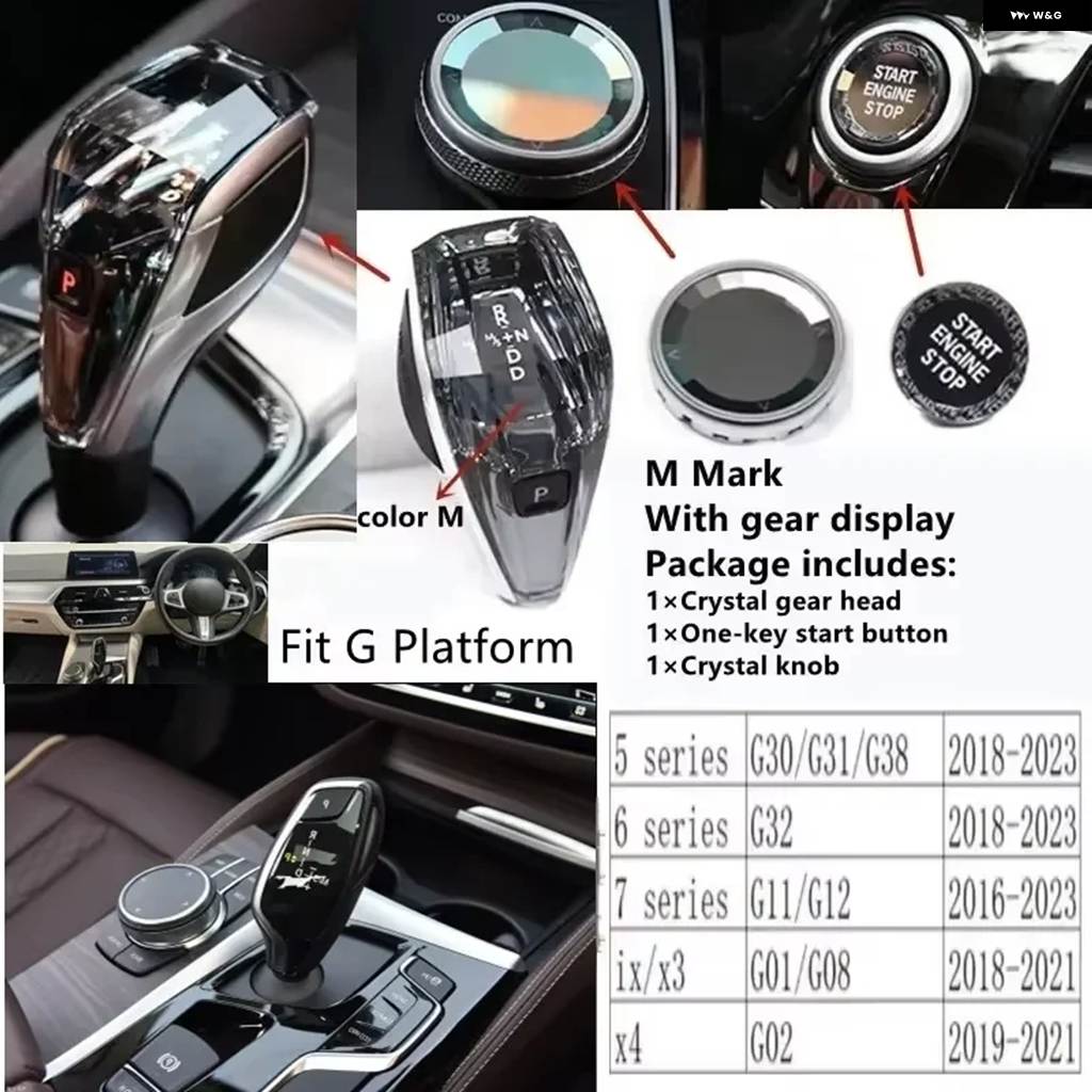 並行輸入品 クリスタル ギア シフト ノブ レバー スティック ハンドル 3個セット BMW 3 5シリーズ G20 G21 G28 G22 G23 G26 G15_9