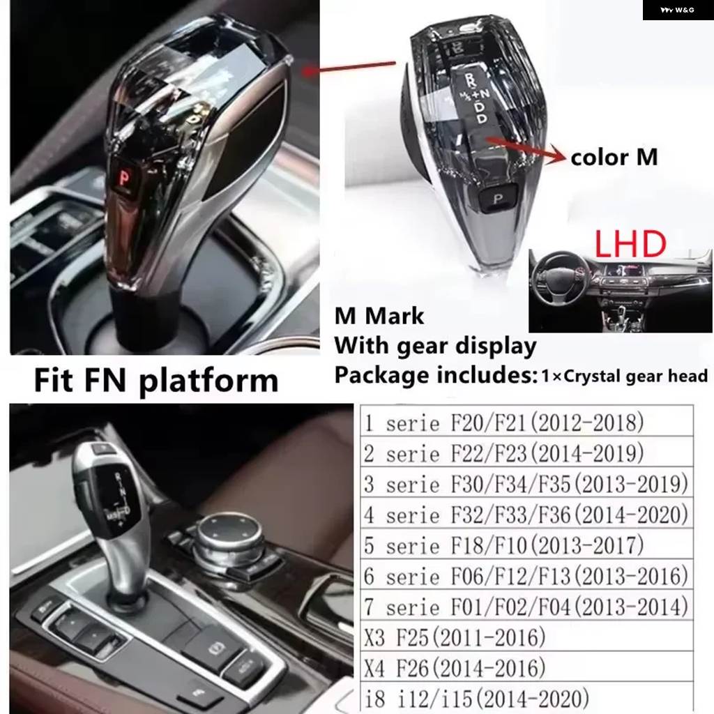 並行輸入品 クリスタル ギア シフト ノブ レバー スティック ハンドル 3個セット BMW 3 5シリーズ G20 G21 G28 G22 G23 G26 G15_1