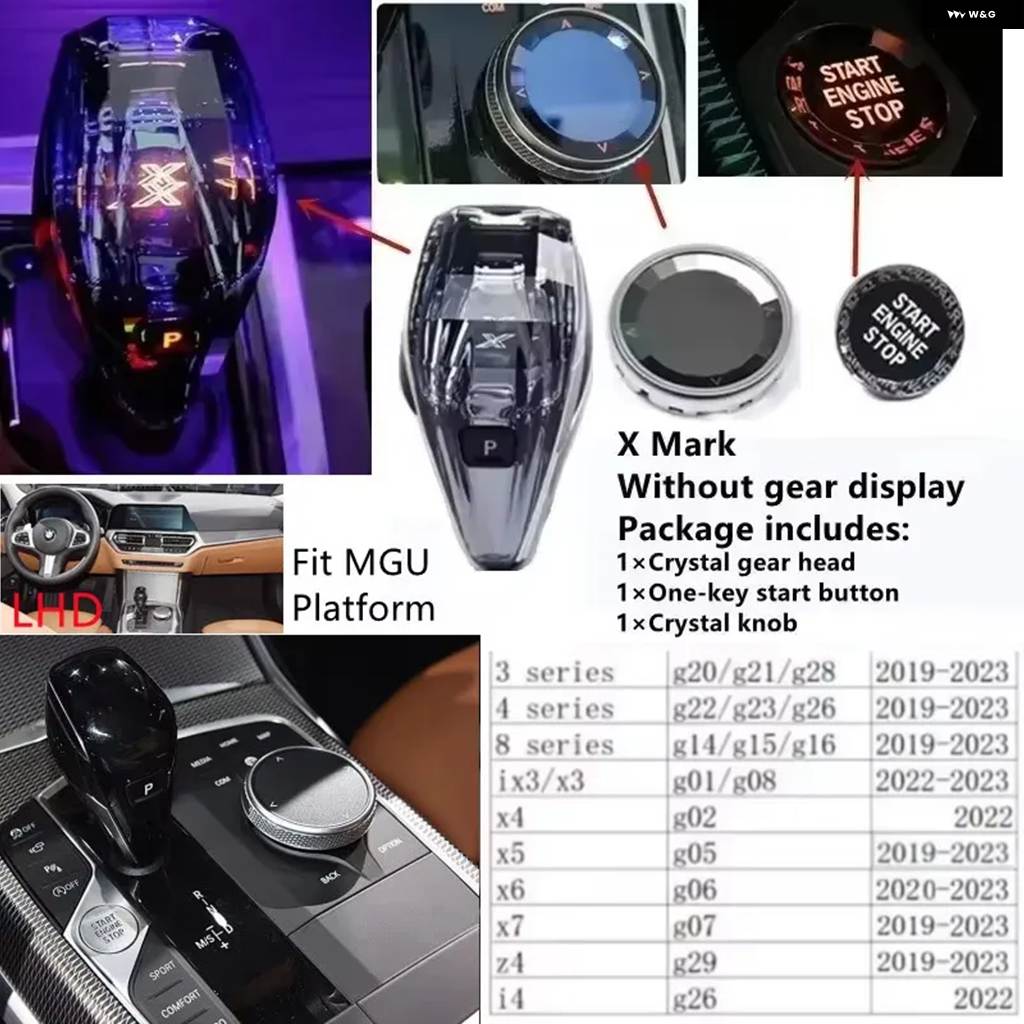 並行輸入品 クリスタル ギア シフト ノブ レバー スティック ハンドル 3個セット BMW 3 5シリーズ G20 G21 G28 G22 G23 G26 G15_3
