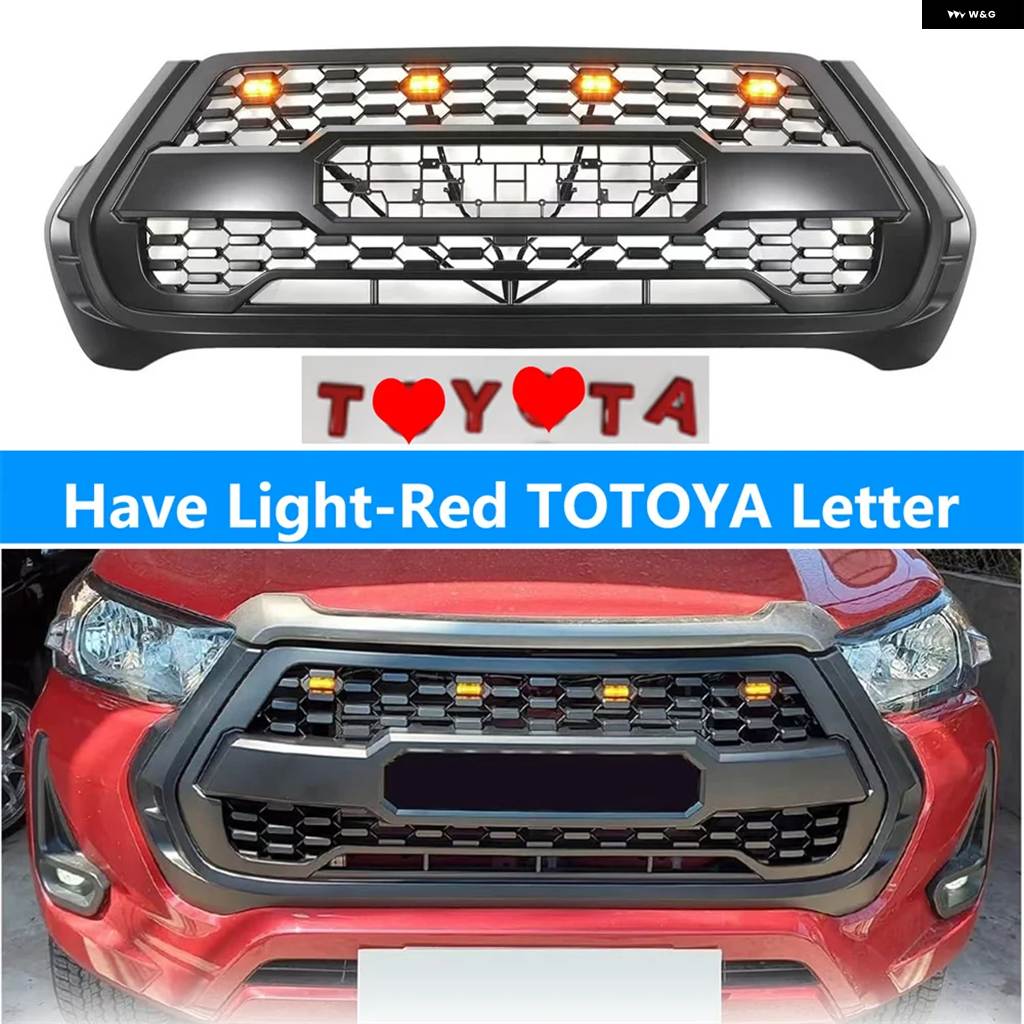 並行輸入品 トヨタ ハイラックス レボ 2021 2022 4X4 カー フロント グリル フロント バンパー レーシング グリル メッシュ レーの画像