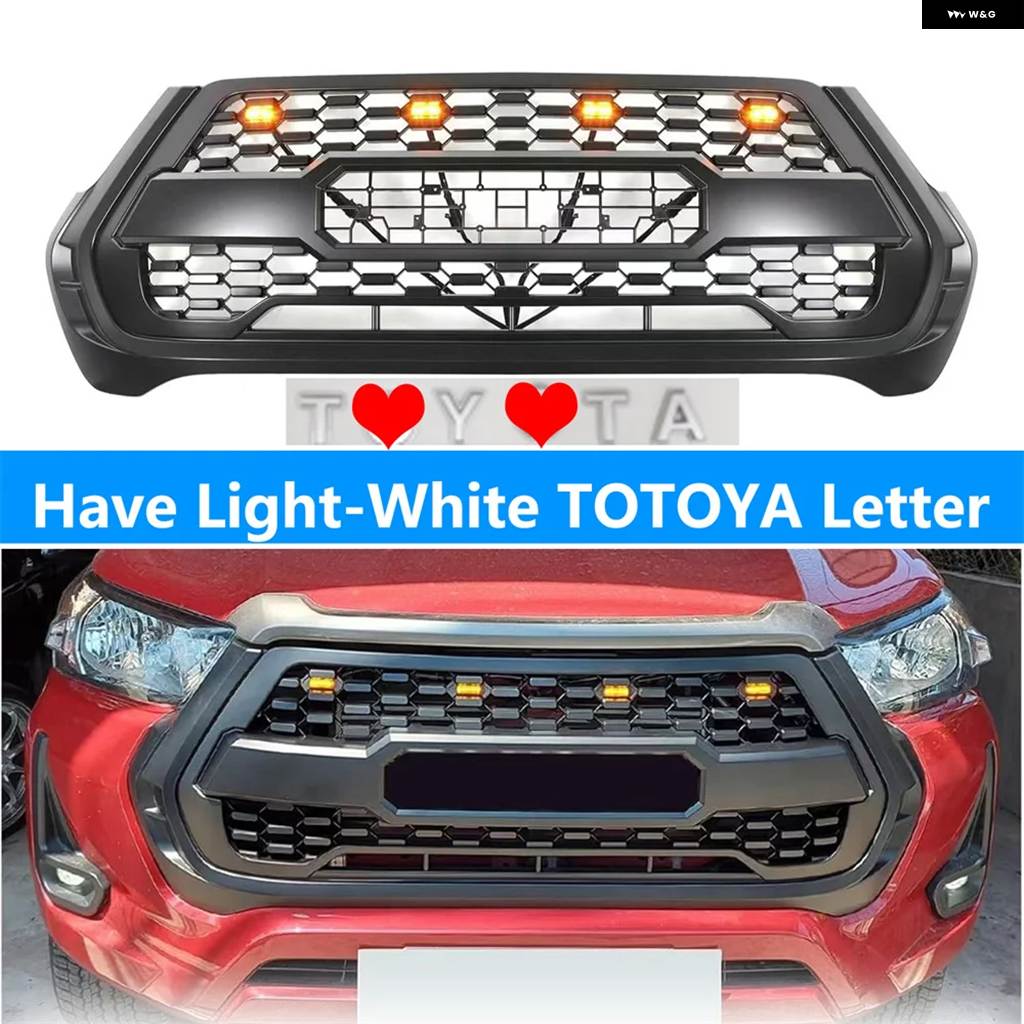 並行輸入品 トヨタ ハイラックス レボ 2021 2022 4X4 カー フロント グリル フロント バンパー レーシング グリル メッシュ レーの画像