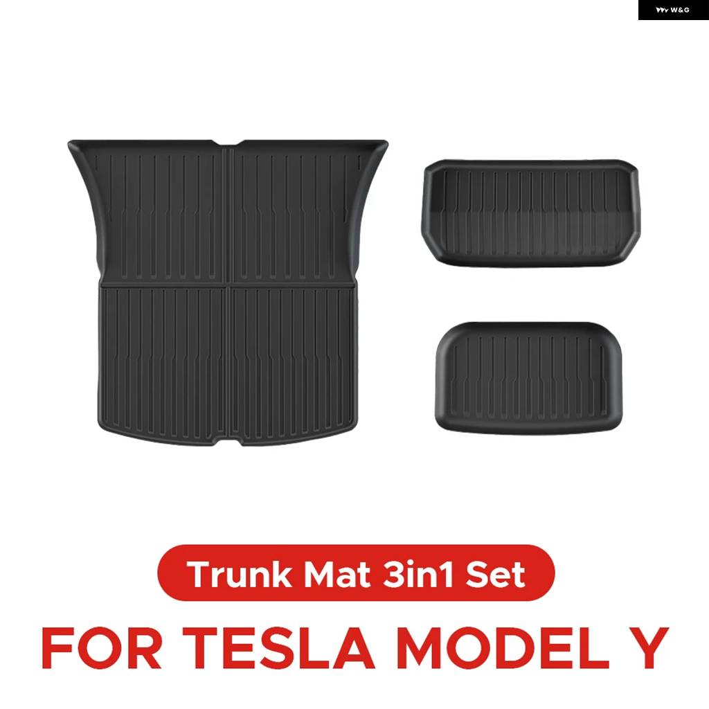 並行輸入品 テスラ モデルY 2021-2024 フロアマット 左ハンドル と 右ハンドル TPEカーペット 防水 耐候性 フット パッド マットの画像