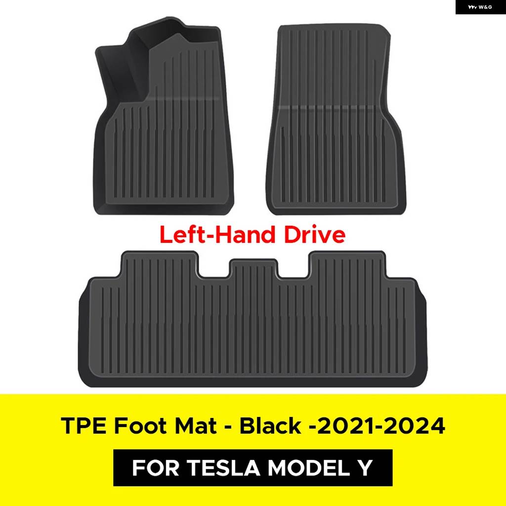 並行輸入品 テスラ モデルY 2021-2024 フロアマット 左ハンドル と 右ハンドル TPEカーペット 防水 耐候性 フット パッド マットの画像